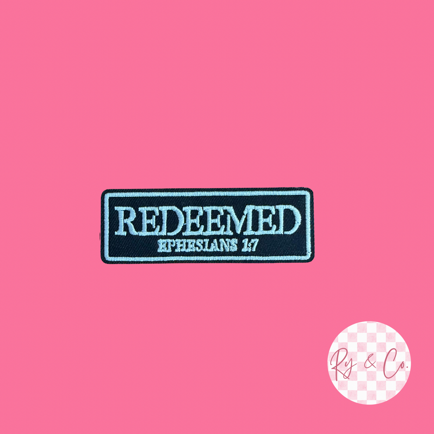 Redeemed Verse -Embroidered Hat Patch