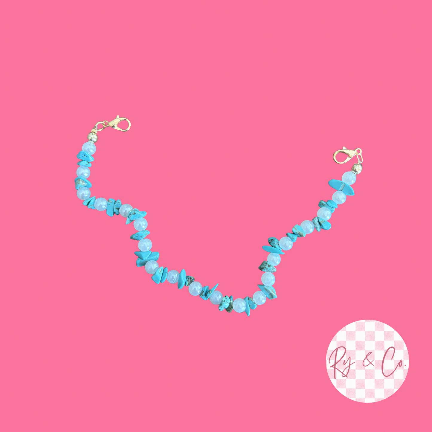 Pearl Turqoise Hat Chain
