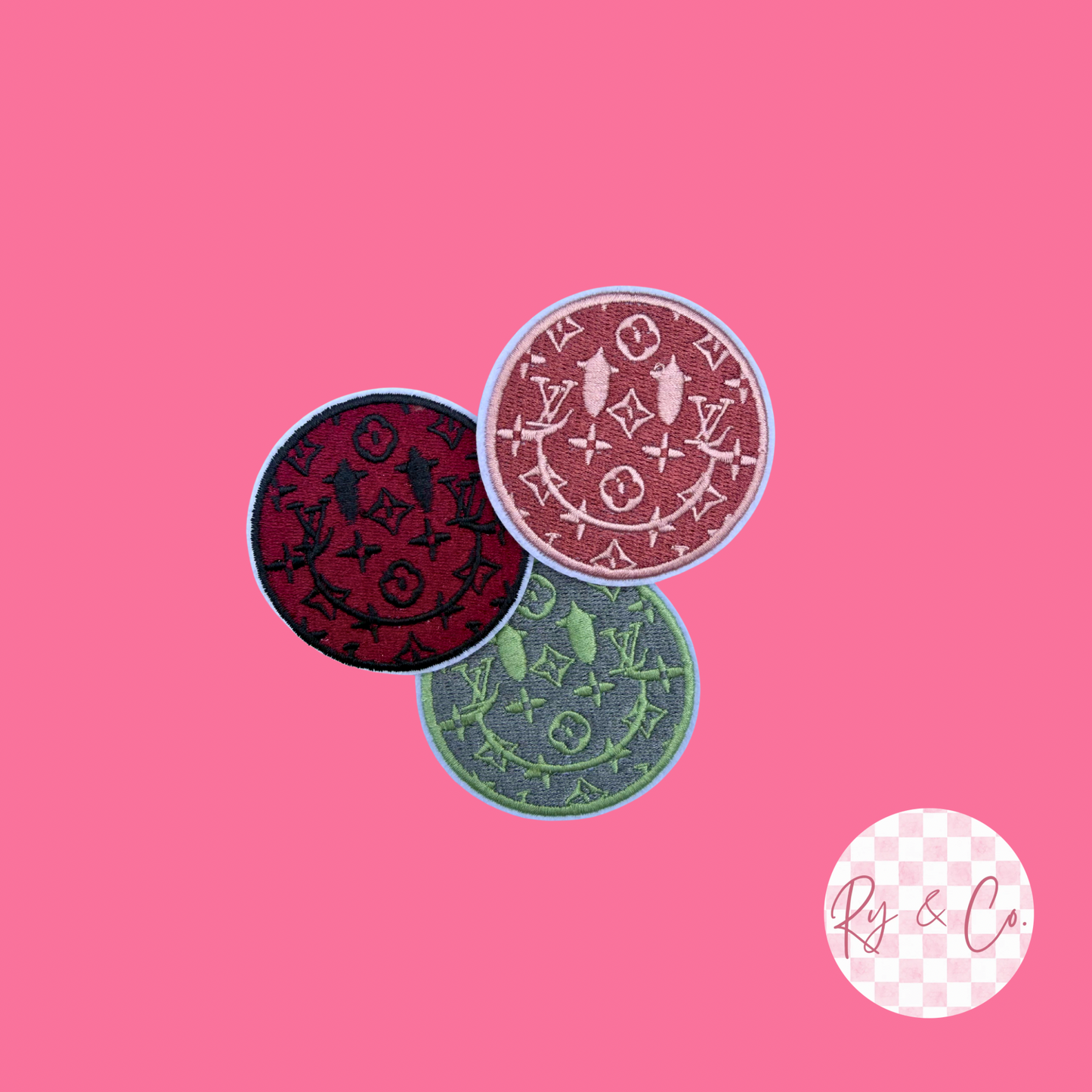 Boujee Smiley -Embroidered Hat Patch