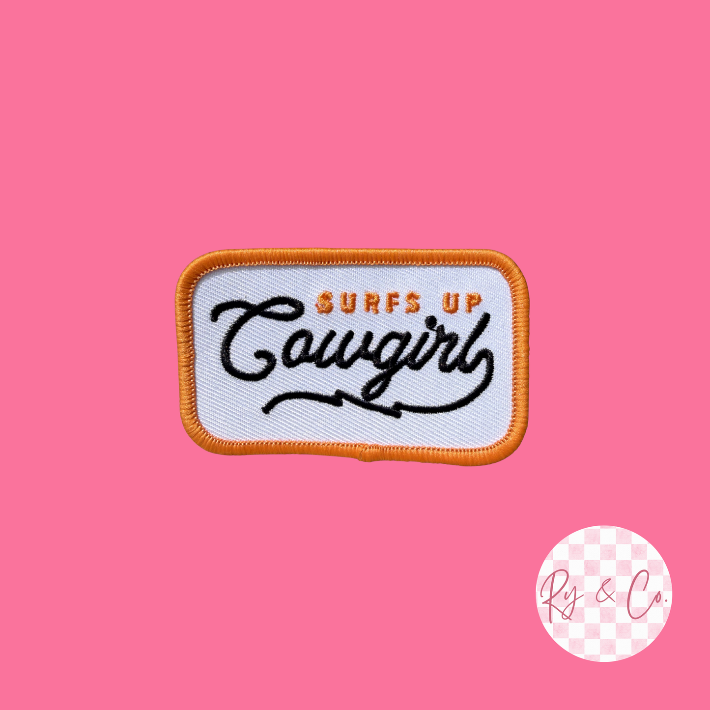 Surfs Up Cowgirl -Embroidered Hat Patch