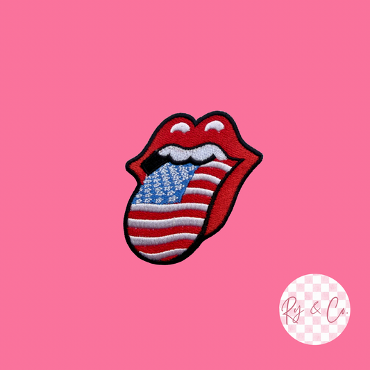 Flag Tongue -Embroidered Hat Patch