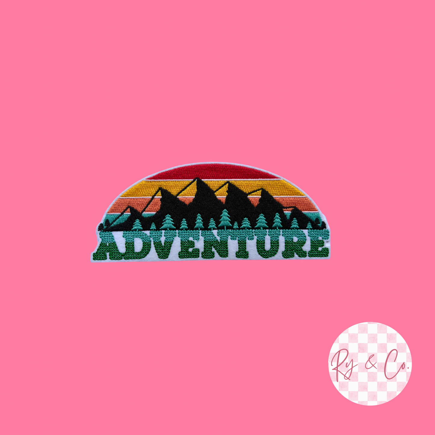 Adventure -Embroidered Hat Patch 4in