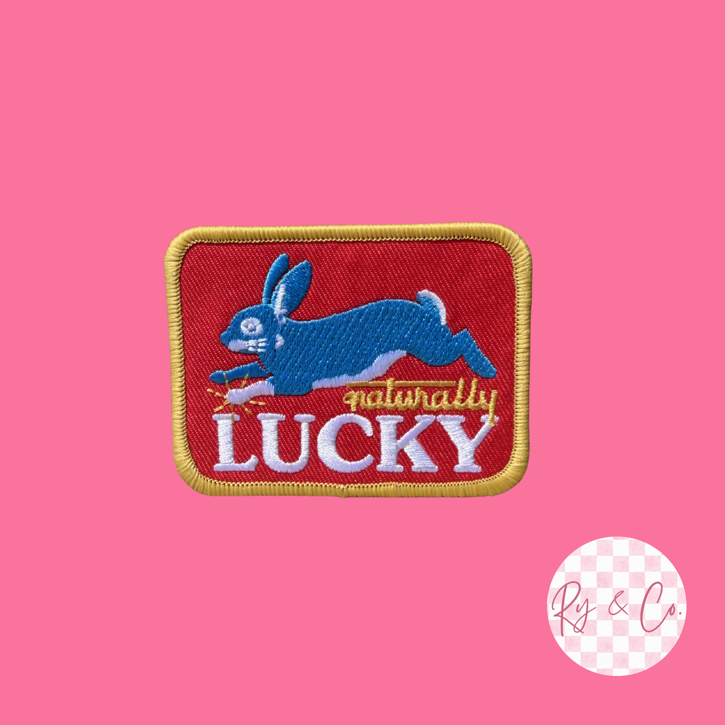 Naturally Lucky -Embroidered Hat Patch