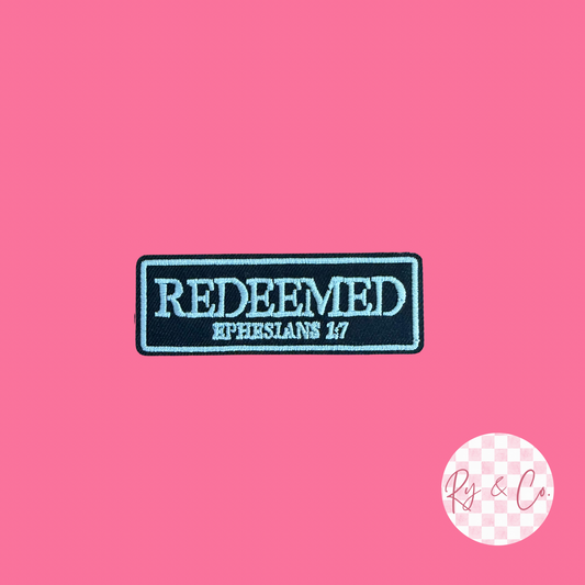 Redeemed Verse -Embroidered Hat Patch
