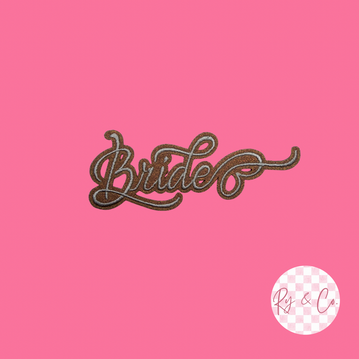 Bride Glitter -Embroidered Hat Patch
