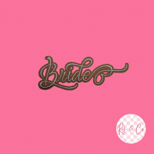 Bride Glitter -Embroidered Hat Patch