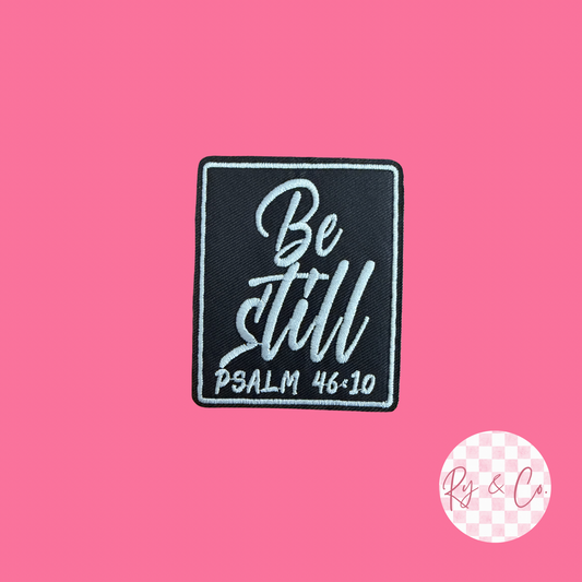 Be Still Verse-Embroidered Hat Patch