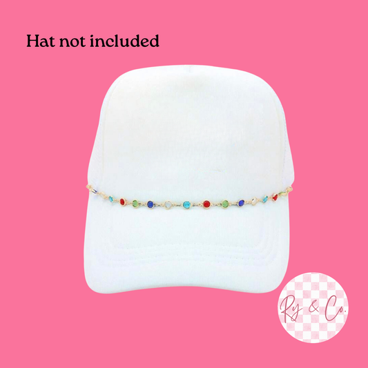 Rhinestones Hat Chain