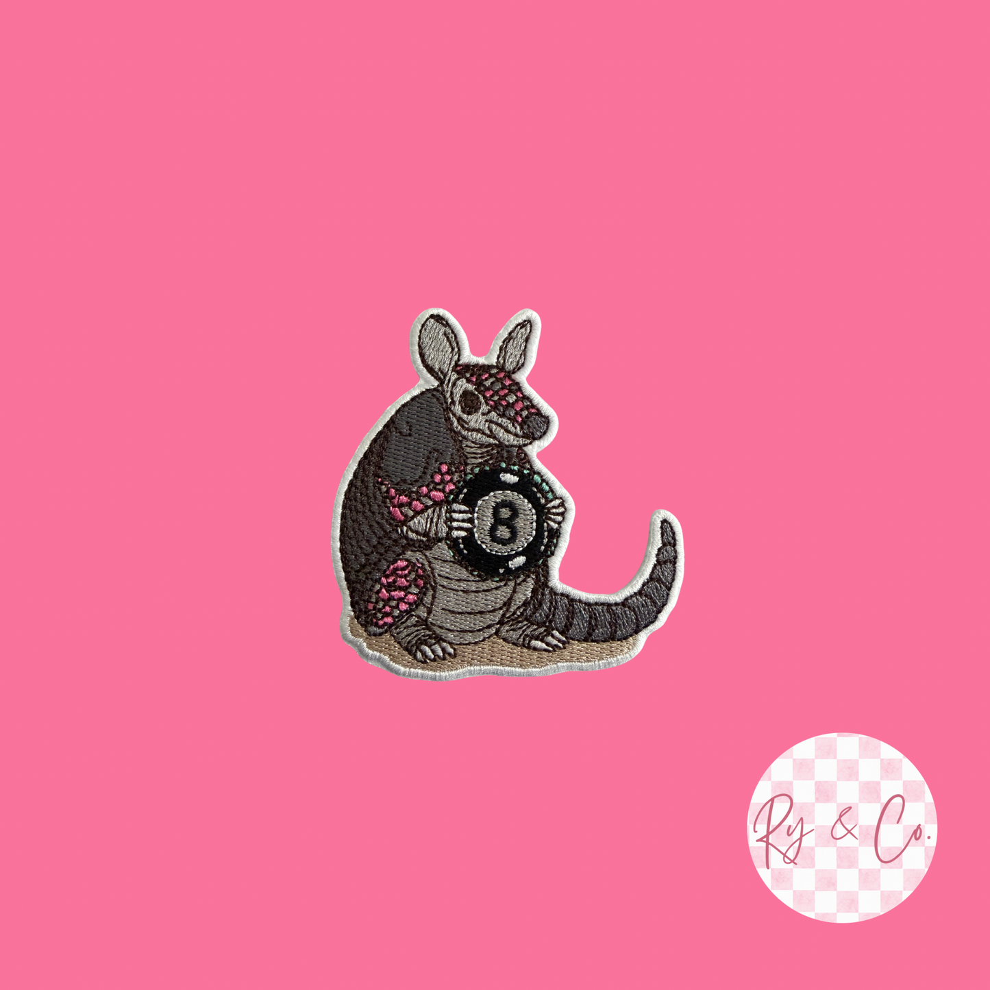 Armadillo -Embroidered Hat Patch
