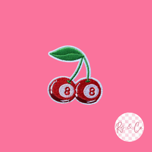 Cherry 8 Ball -Embroidered Hat Patch