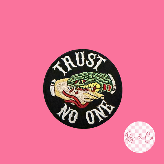 Trust No One -Embroidered Hat Patch