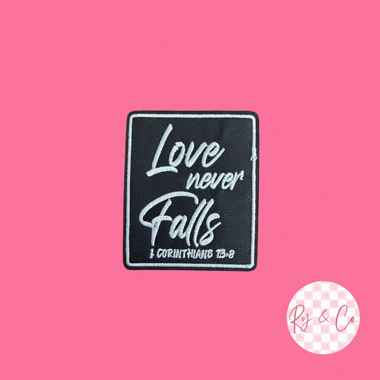 Love Never Fails Verse -Embroidered Hat Patch
