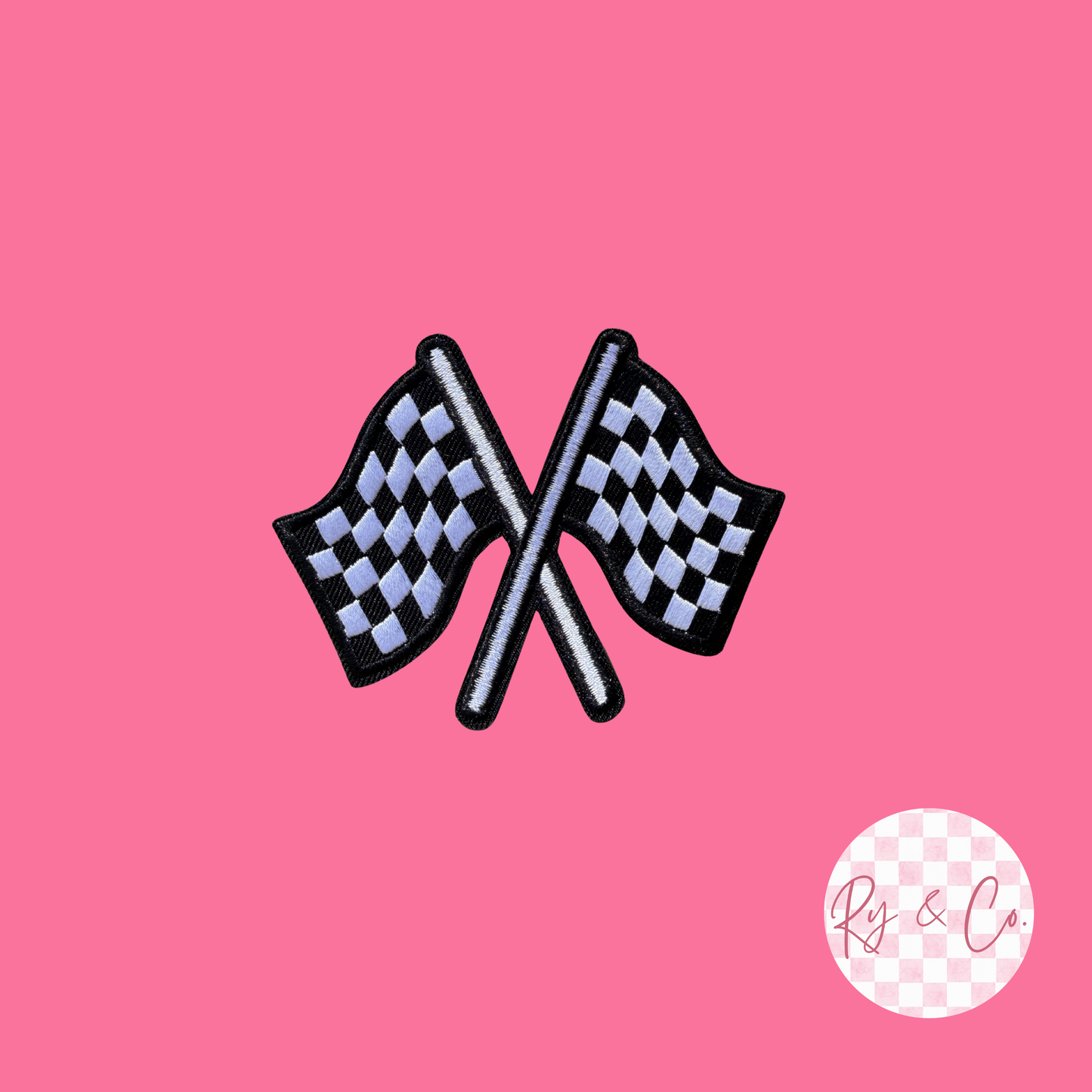 Race Flag -Embroidered Hat Patch